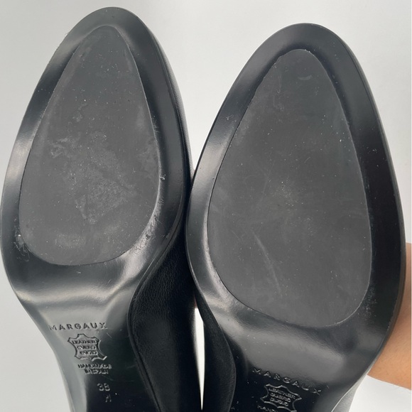 MARGAUX The Heel in Black Nappa Block Pumps Size 38 W Comfortable Leather - Picture 11 of 13
